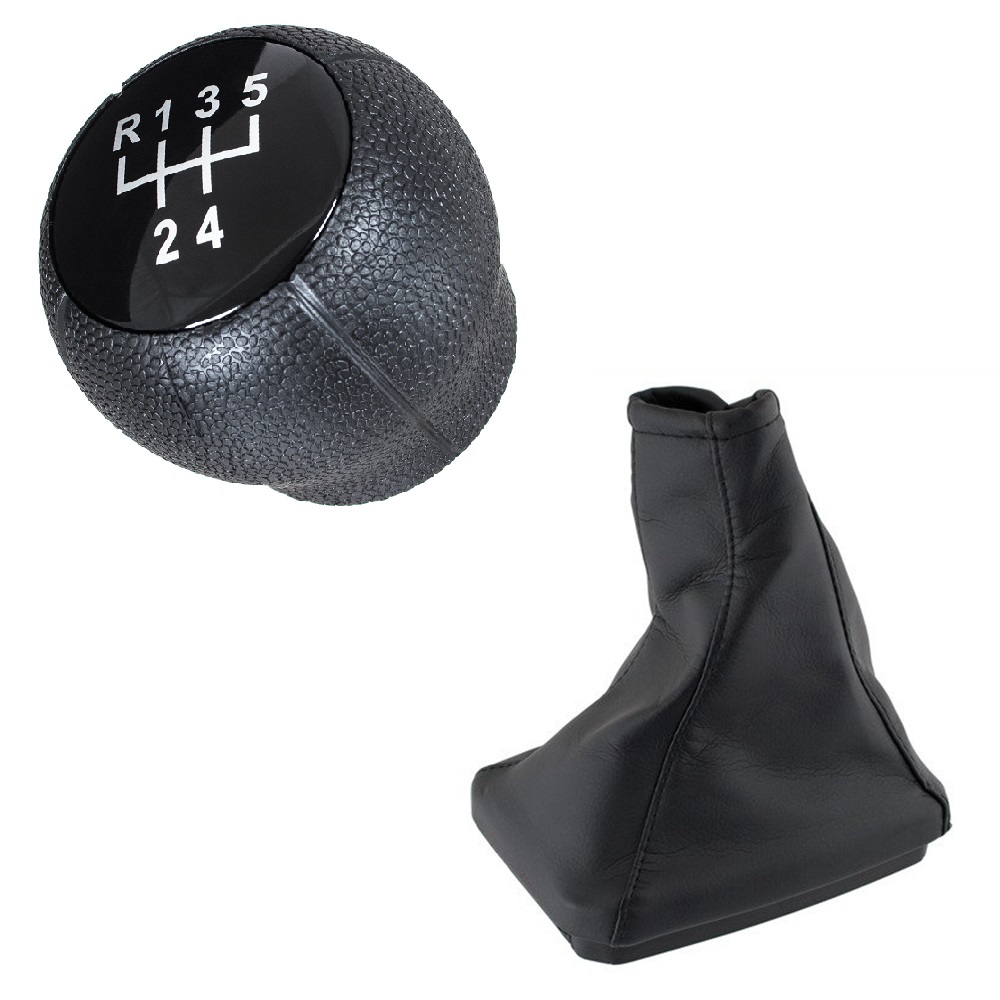 Schaltknauf Knauf 5-Gang Schaltmanschette Manschette + Rahmen SCHWARZ GLANZ für Opel Meriva A ab 2002-2010