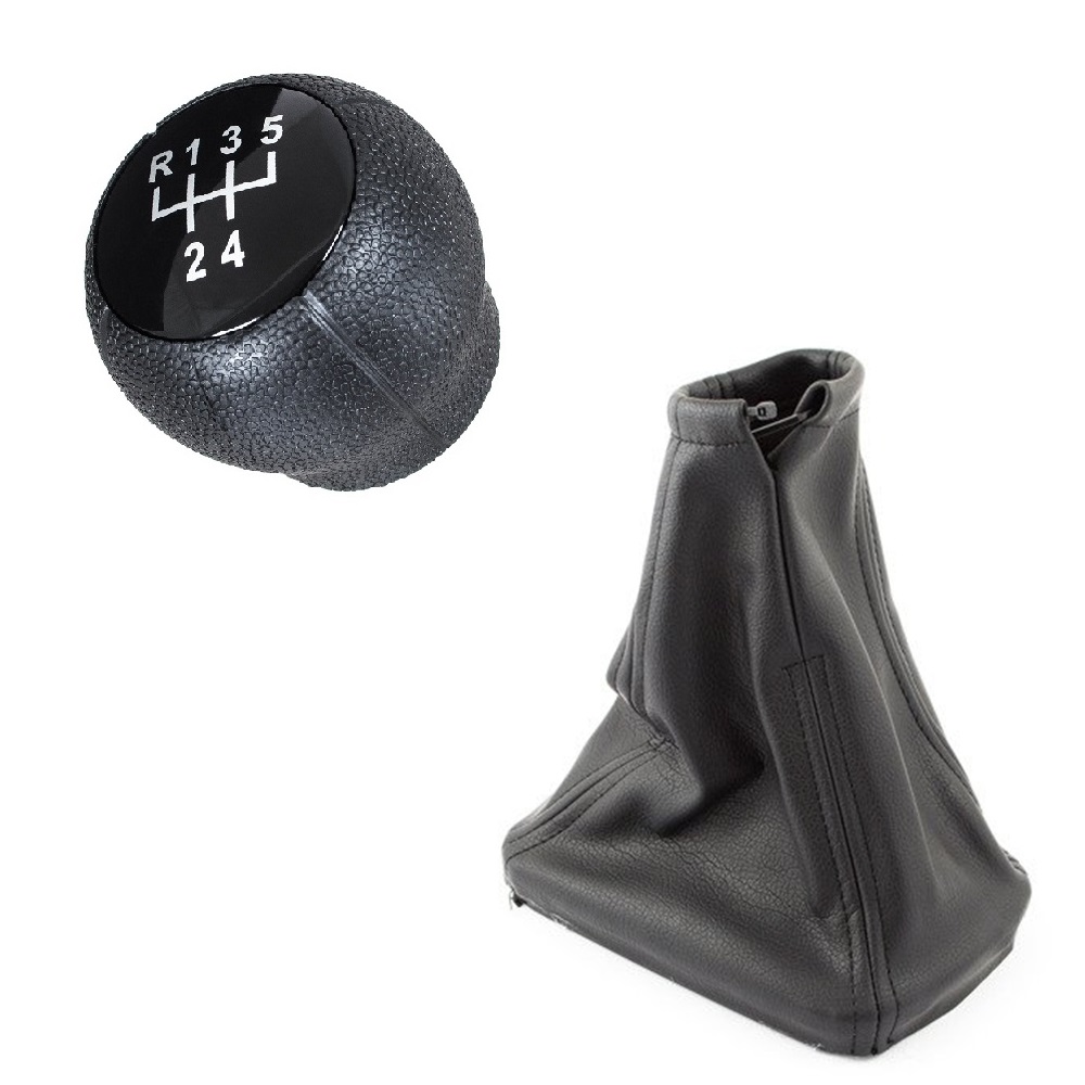 Schaltknauf Knauf 5-Gang Schaltmanschette Manschette + Rahmen SCHWARZ GLANZ für Opel Astra G 98-09