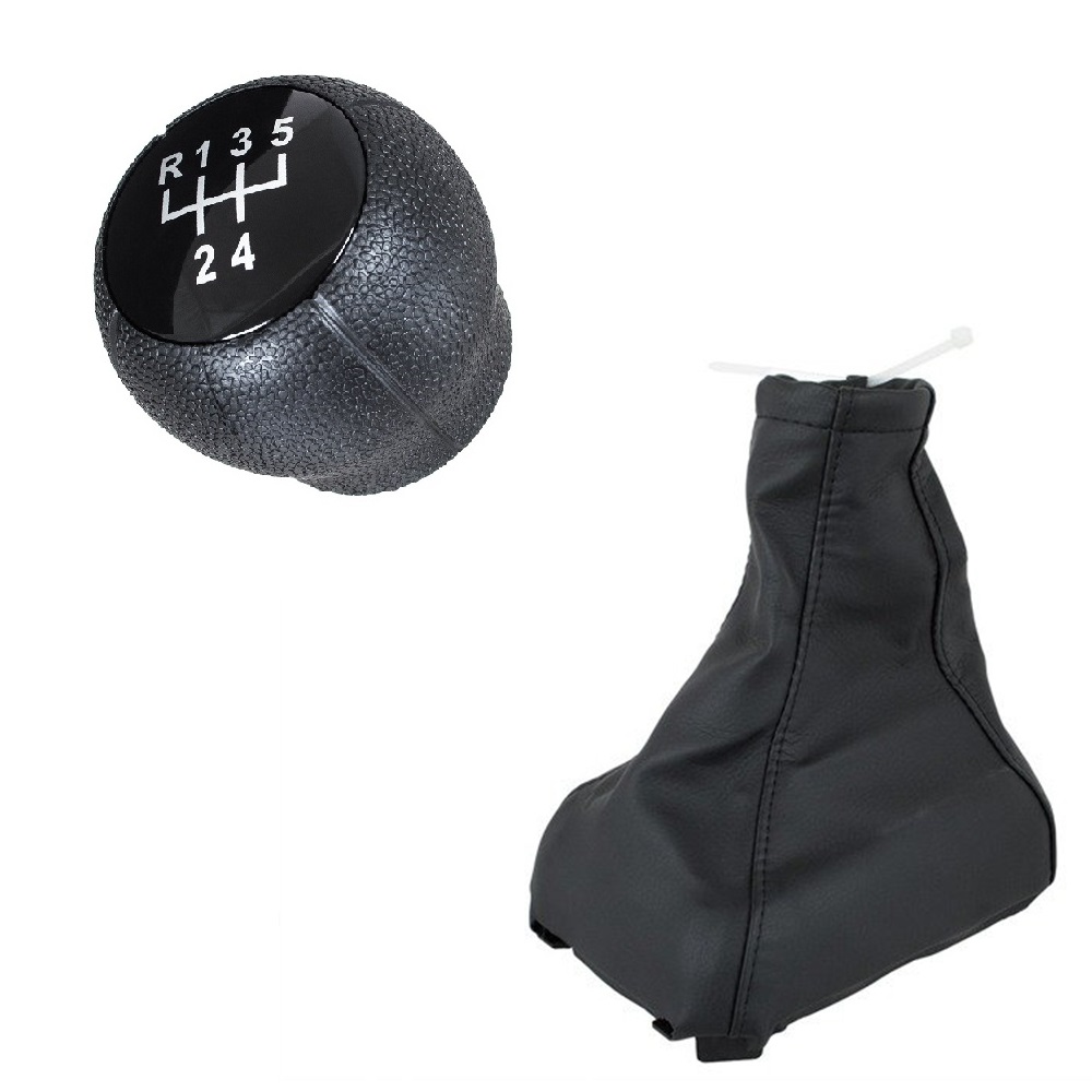 Schaltknauf Knauf 5-Gang Schaltmanschette Manschette + Rahmen SCHWARZ GLANZ für Opel Corsa B 93-00