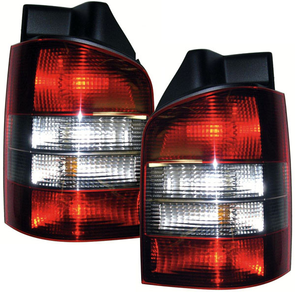 Rückleuchten Heckleuchten in Rot Schwarz für VW Bus T5 mit Heckklappe ab 2003-2009