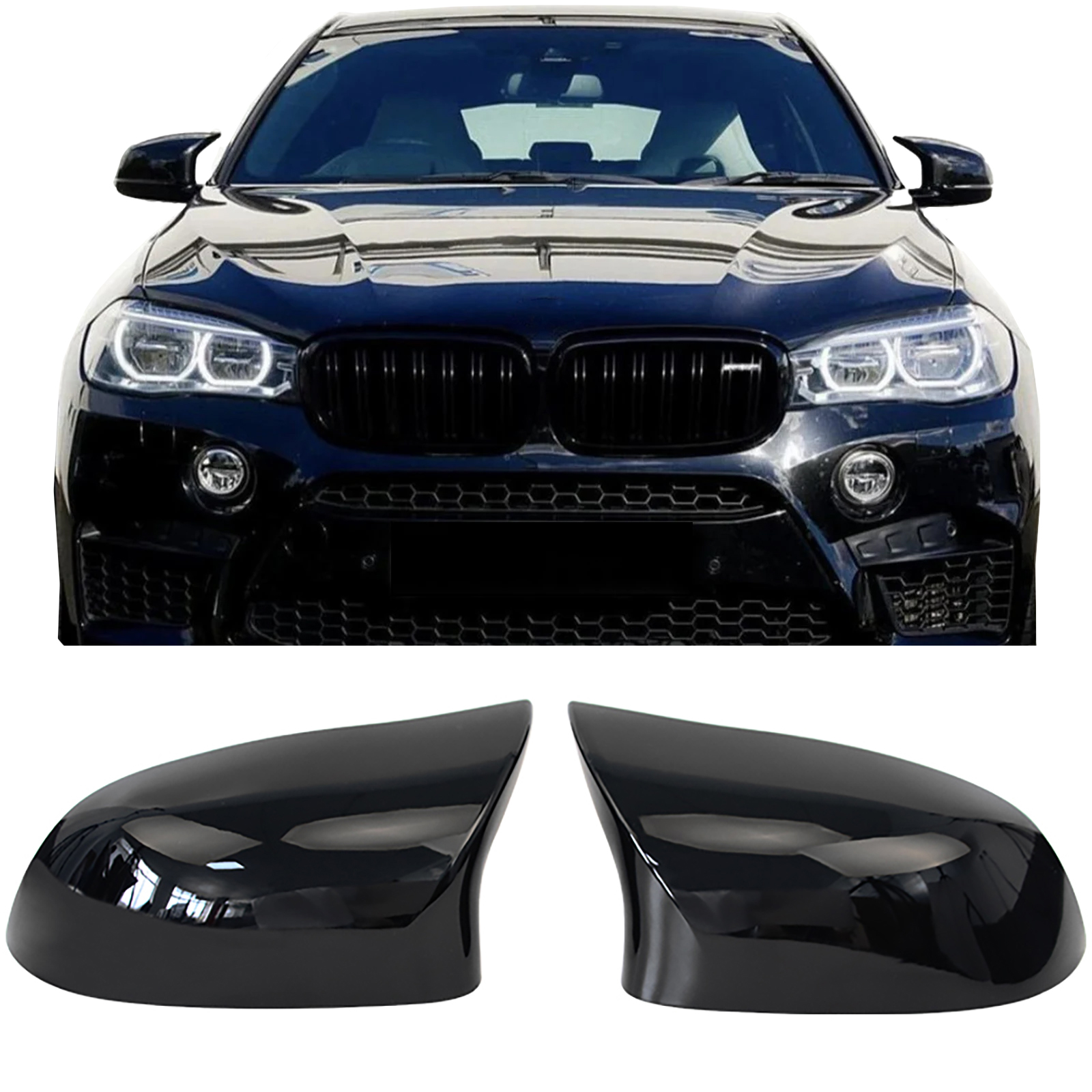 Spiegel Gehäuse SCHWARZ GLANZ LINKS + RECHTS komplette Gehäuse für BMW X3 F25 X4 F26 X5 F15 X6 F16