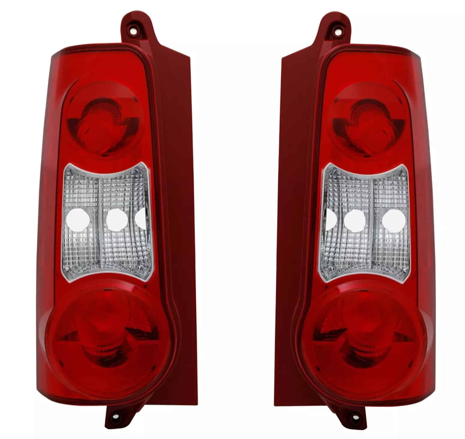 Rückleuchten Heckleuchten Rot Weiss LINKS + RECHTS für Citroen Berlingo M MF / Peugeot Partner 2008- mit zweiteilige Klappe