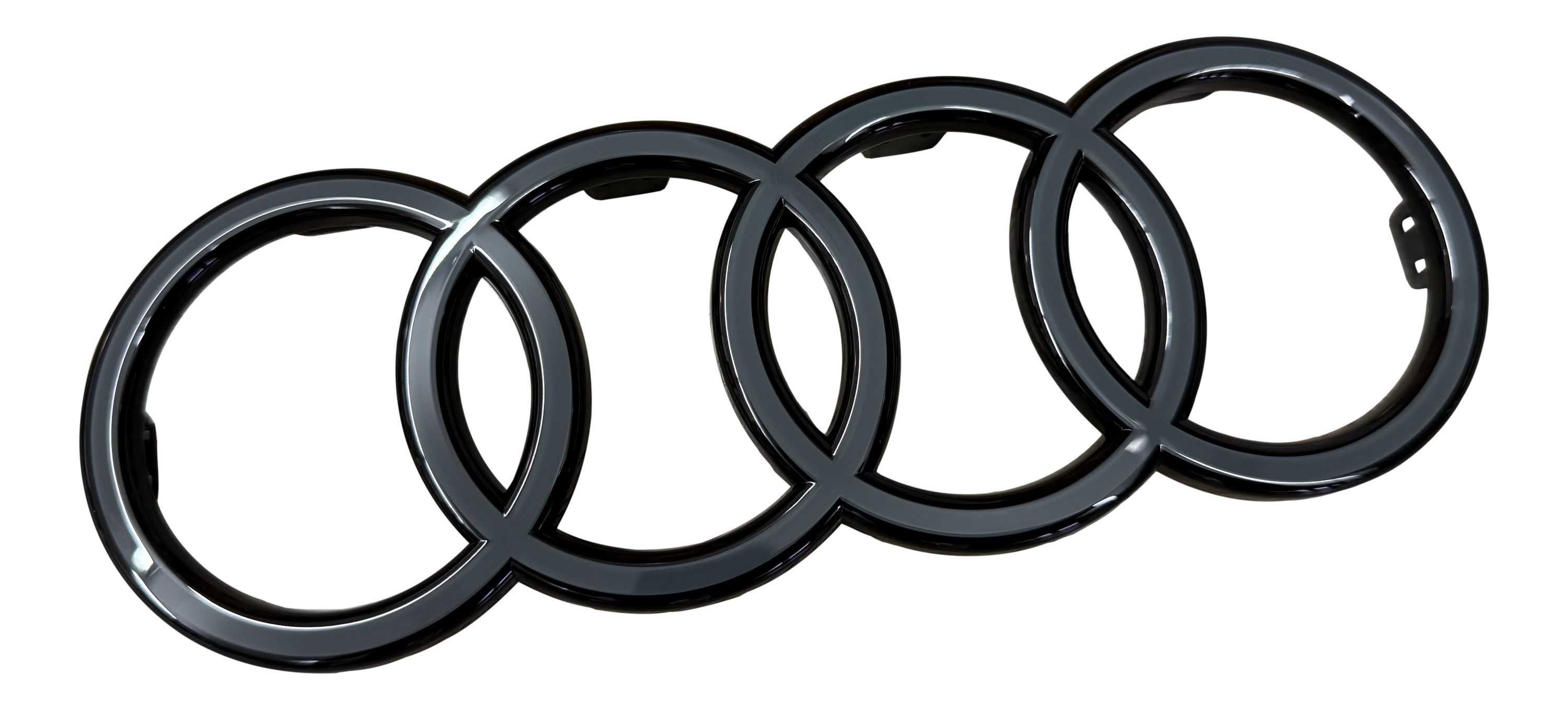 Original Audi Black Edition Ringe Logo Emblem Kühlergrill SCHWARZ für Audi A3 S3 RS3 8Y Facelift ab 02/2024-