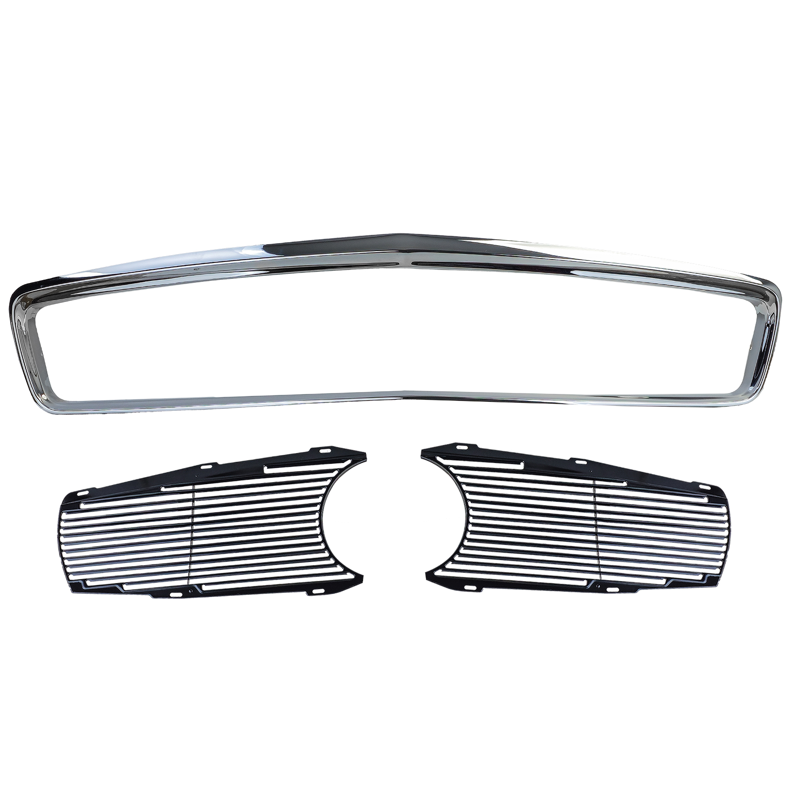 Kühlergrill Metall Gitter + Chrom Rahmen 1138800023 / 1138800385 / 1138800485 für Mercedes SL Pagode W113 ab 1963-1971