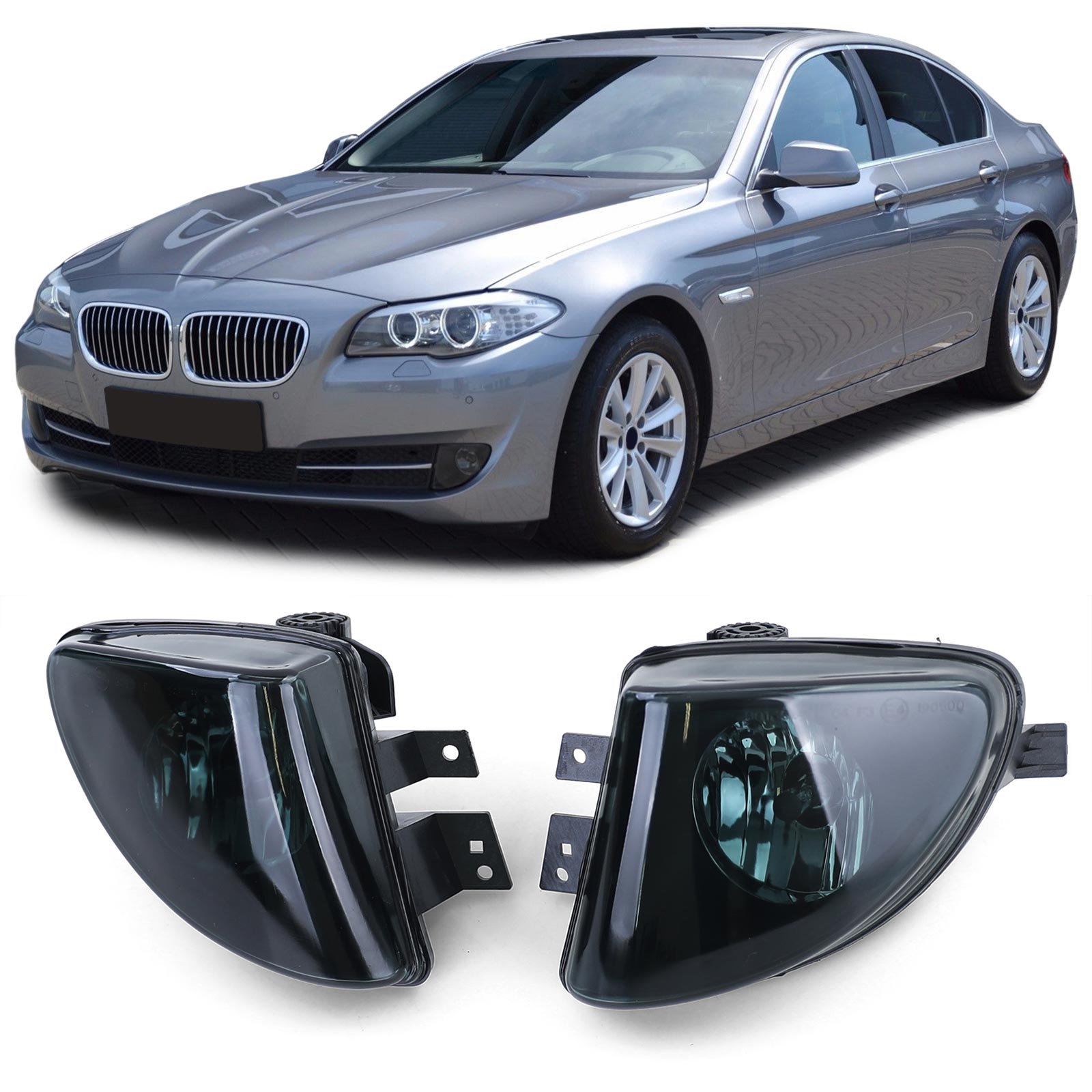 Klarglas Nebelscheinwerfer Schwarz Smoke für BMW F10 F11 / GT F07 10-13