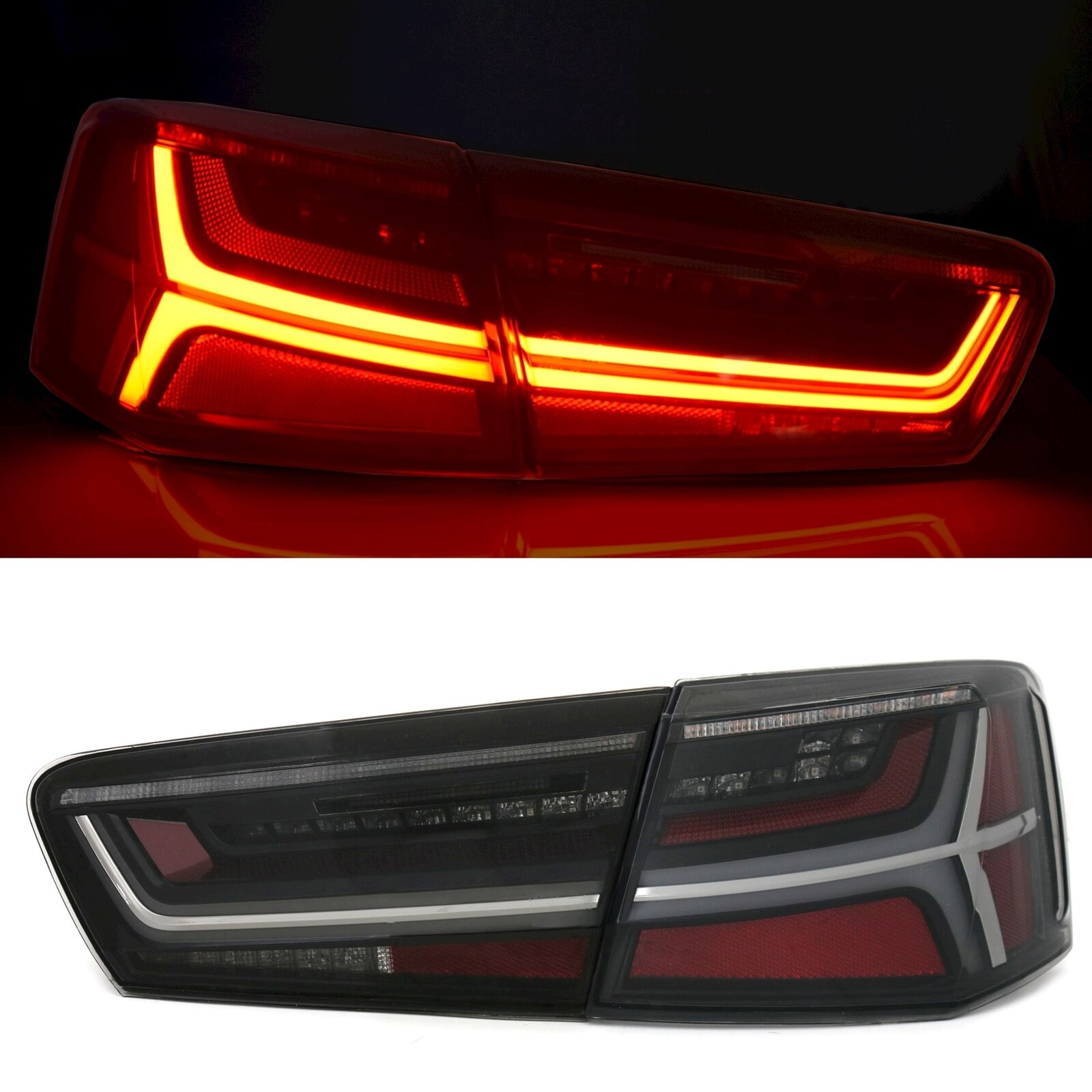 LED Lightbar Rückleuchten Schwarz / Smoke dynamischer Laufblinker für Audi A6 4G C7 Limousine 2011-2014