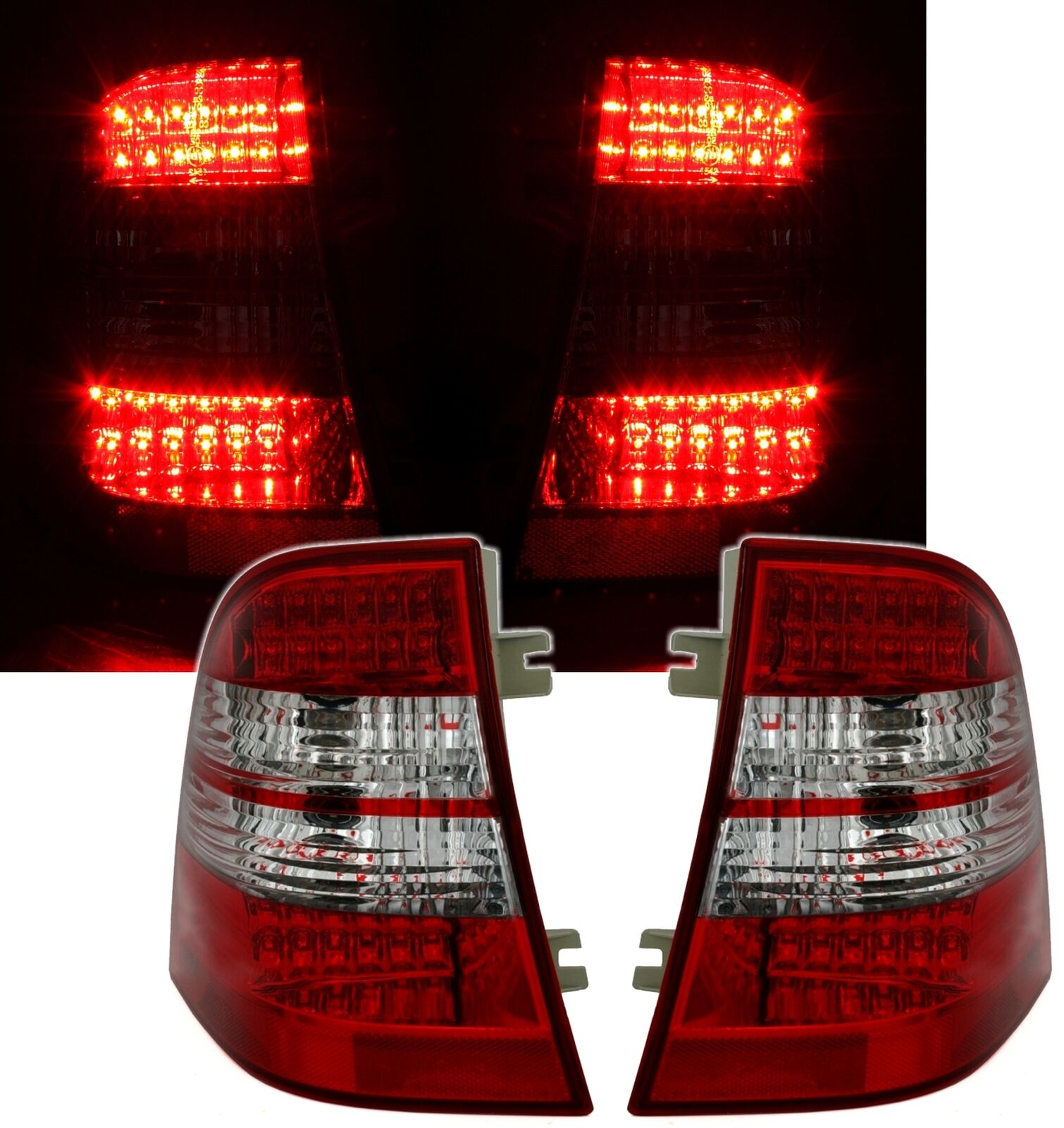 LED Rückleuchten Heckleuchten Rot Weiss für Mercedes M-Klasse W163 ab 1998-2005