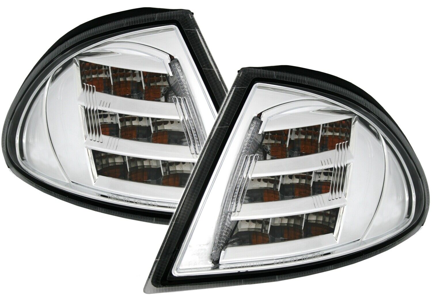 2x LED Frontblinker Blinker Chrom für BMW 3er E46 Limo Touring ab 1998-09/2001