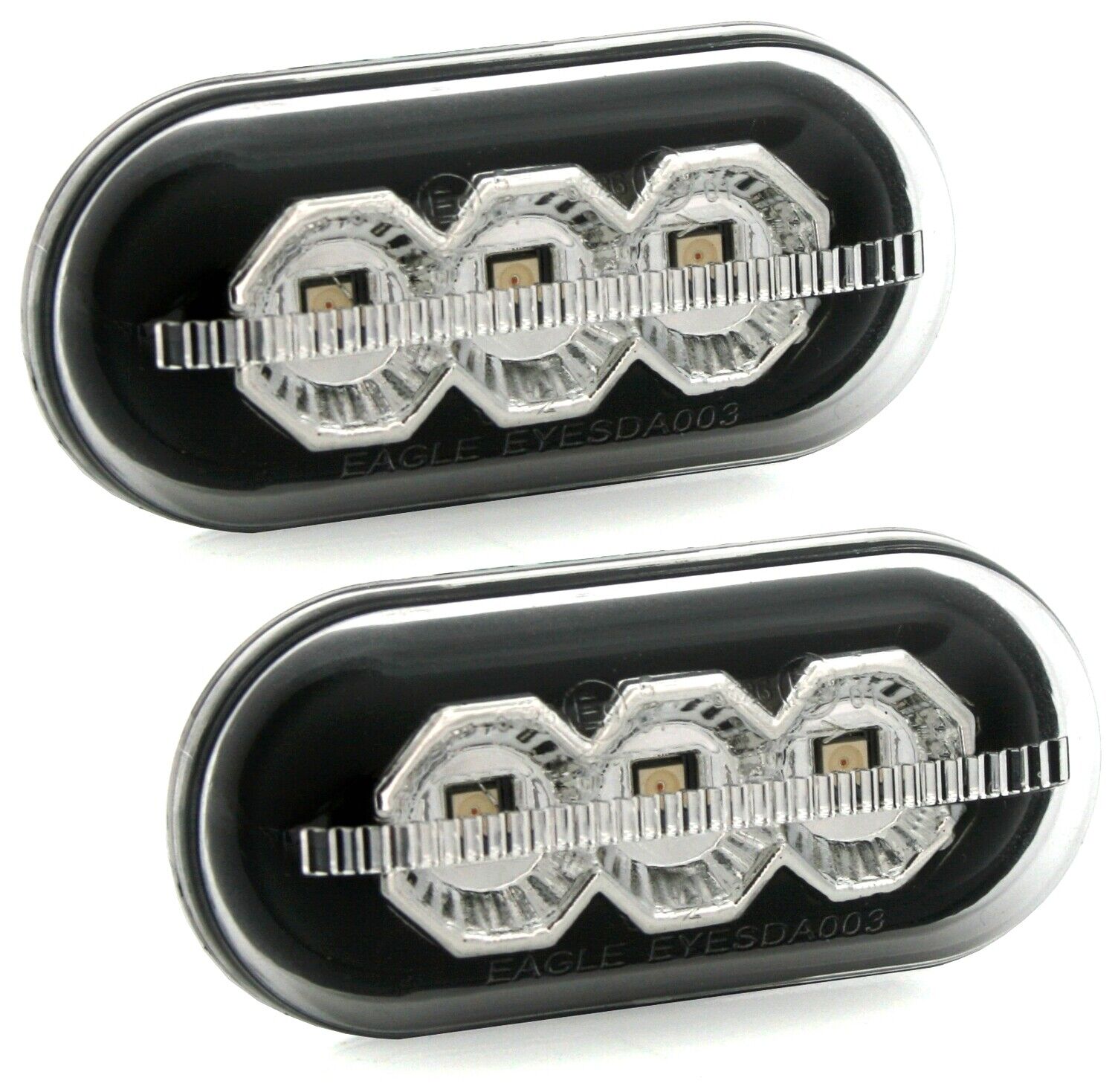 2x LED Seitenblinker Blinker Set Schwarz Chrom für Opel Vivaro A / Nissan Primastar X83
