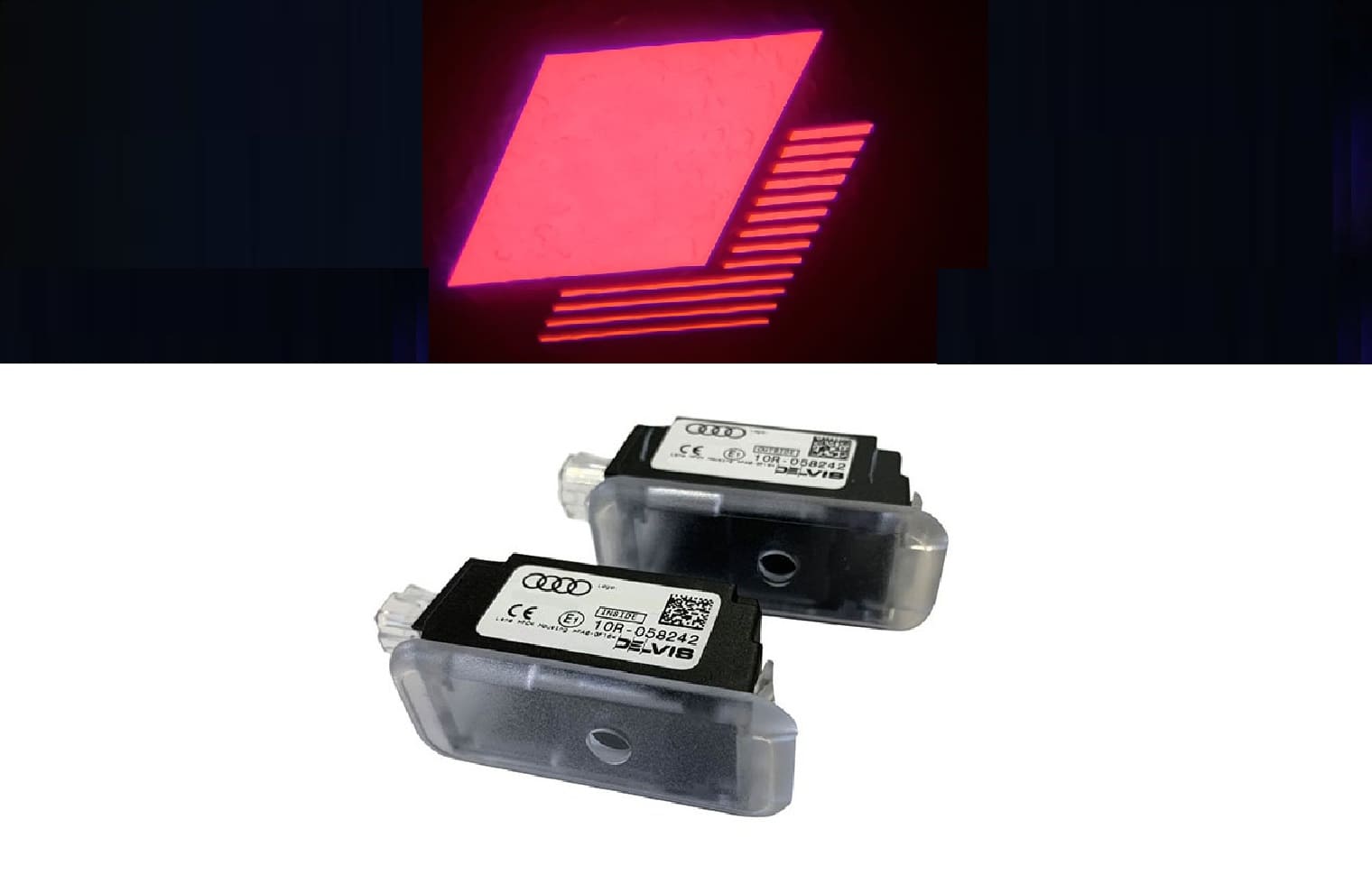 Original Audi Sport Raute Edition LED Einstiegsbeleuchtung Logo Türe Projektor SET für viele Audi