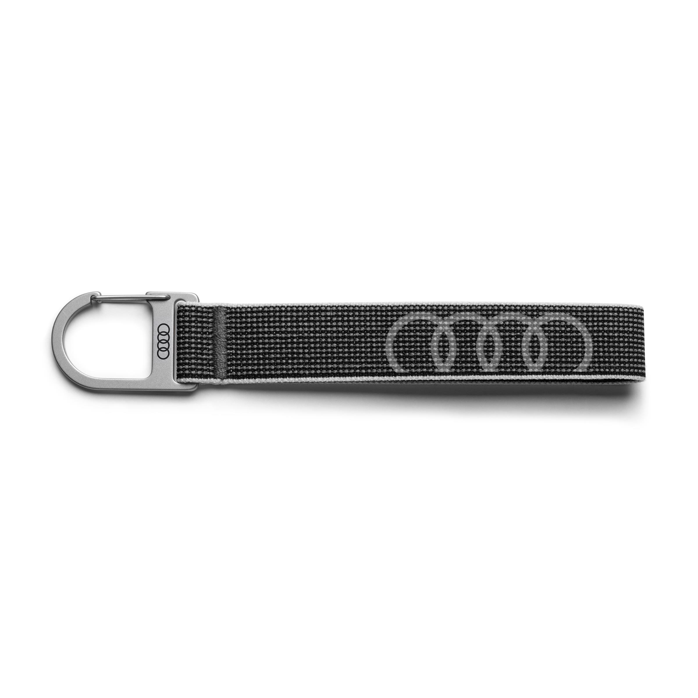 Original Audi PREMIUM Schlüsselanhänger Schlüssel Logo gebürstetem Edelstahl + Karabinerhaken