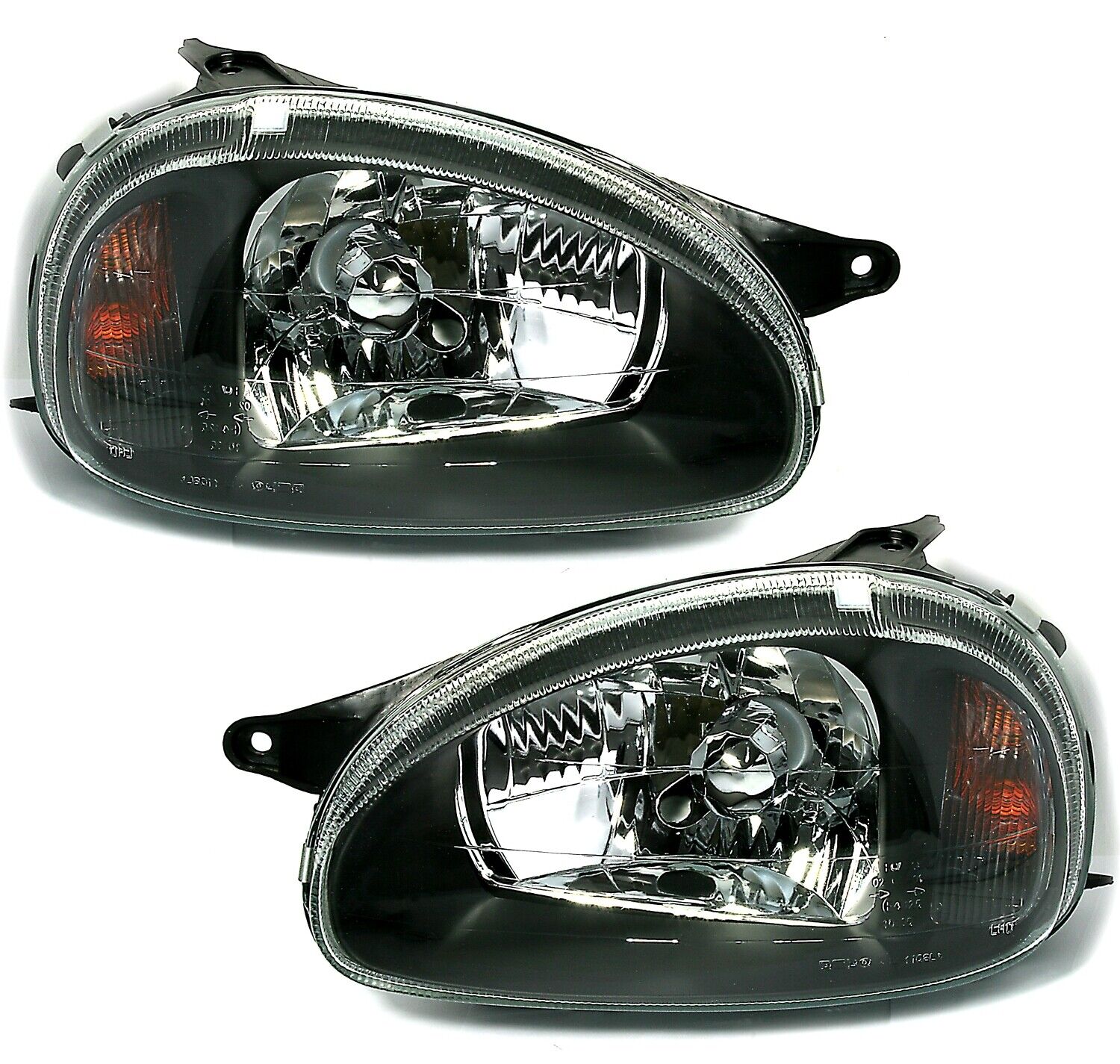Scheinwerfer Schwarz LINKS + RECHTS für für Opel Corsa B 3/93-9/00 + Combo B 7/94-