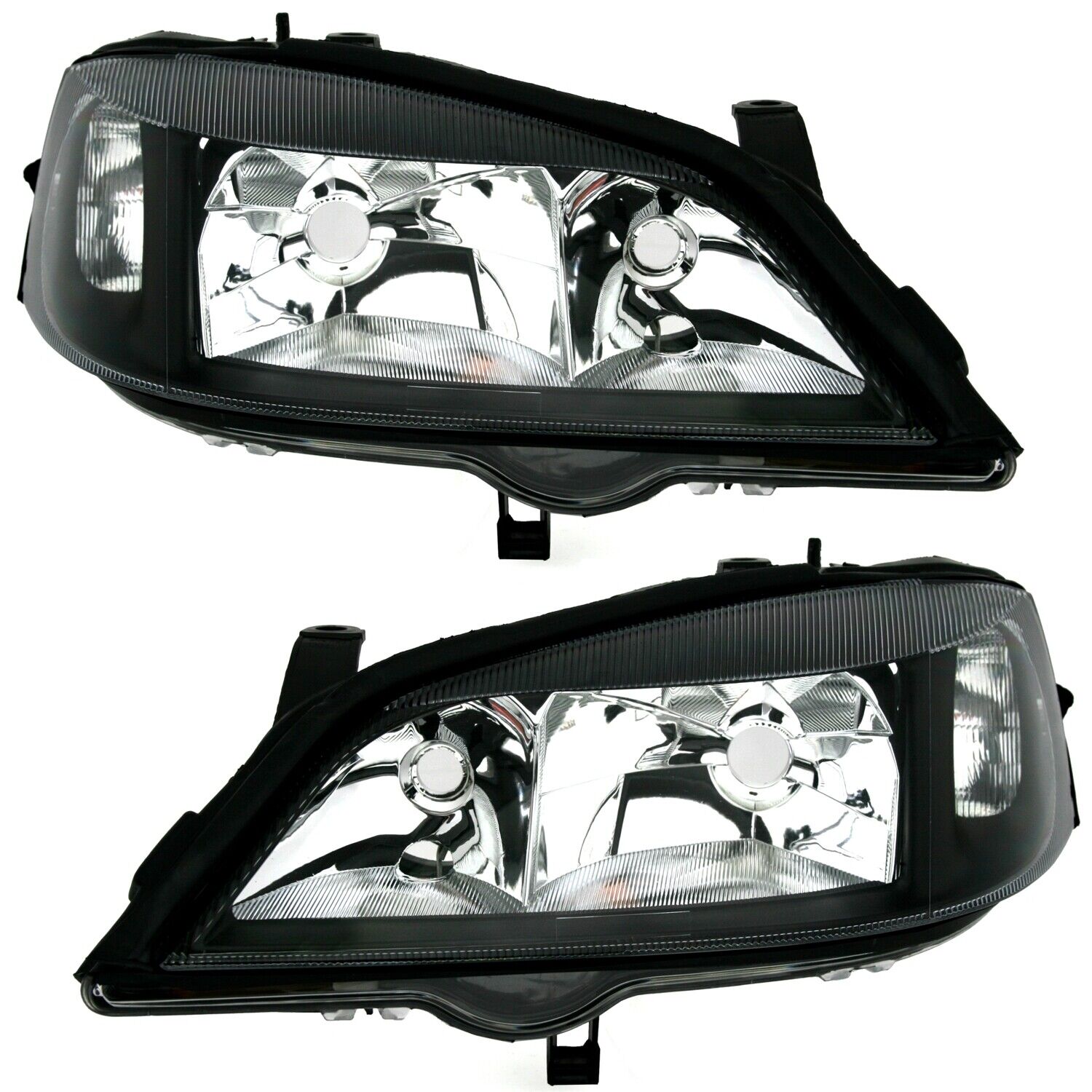 Scheinwerfer Klarglas Schwarz LINKS + RECHTS für für Opel Astra G 1998-2005
