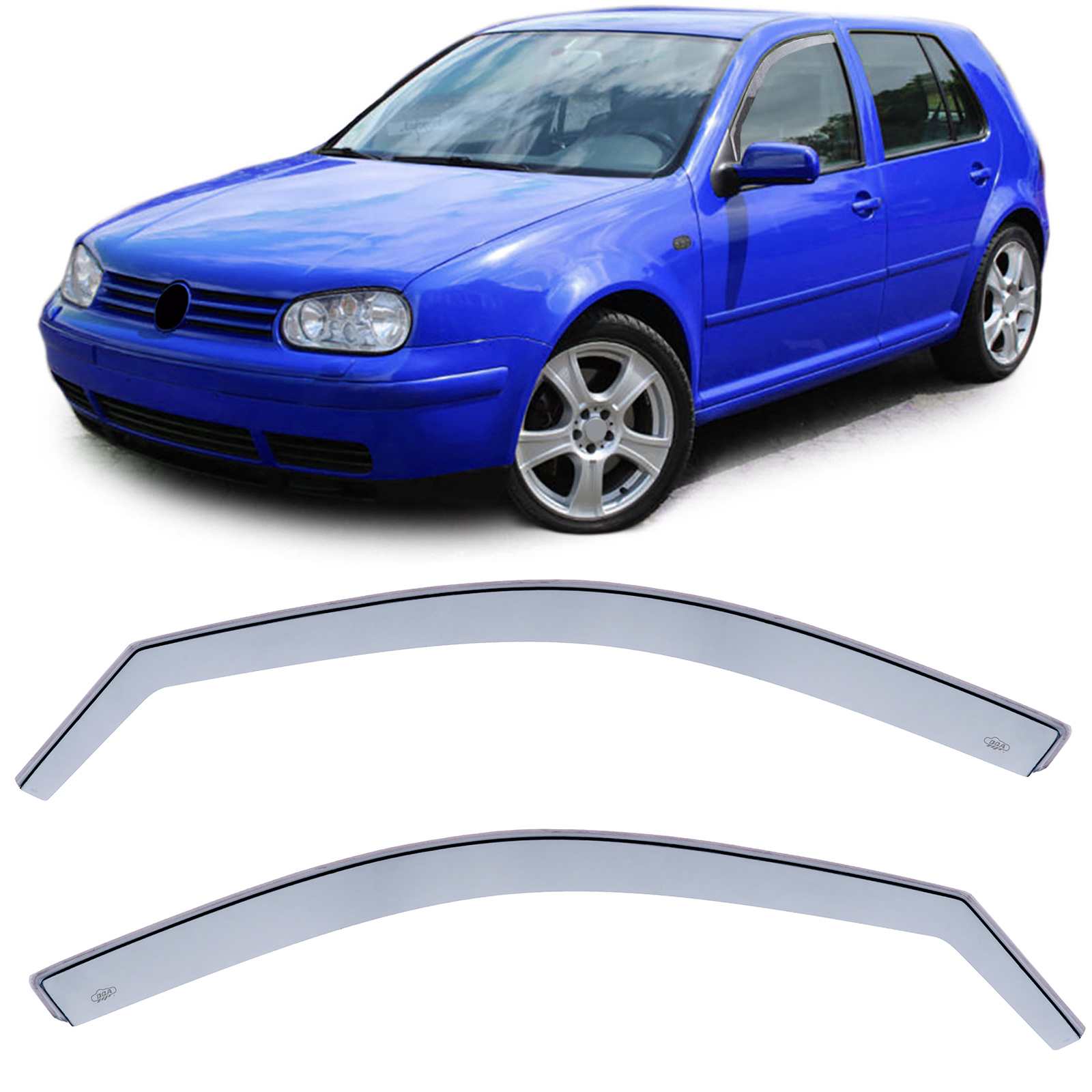 Windabweiser Regenabweiser Fenster Windschutz Hell für VW Golf 4 IV 1997-2006 5-türer
