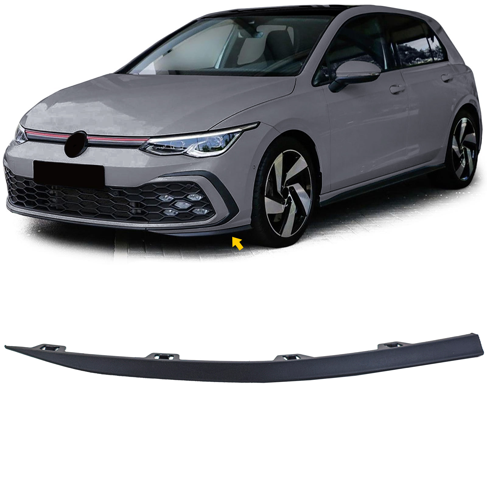 Stoßstange Spoiler Leiste Frontspoiler Matt LINKS für VW Golf 8 VIII GTI GTD R-Line 2019-2024