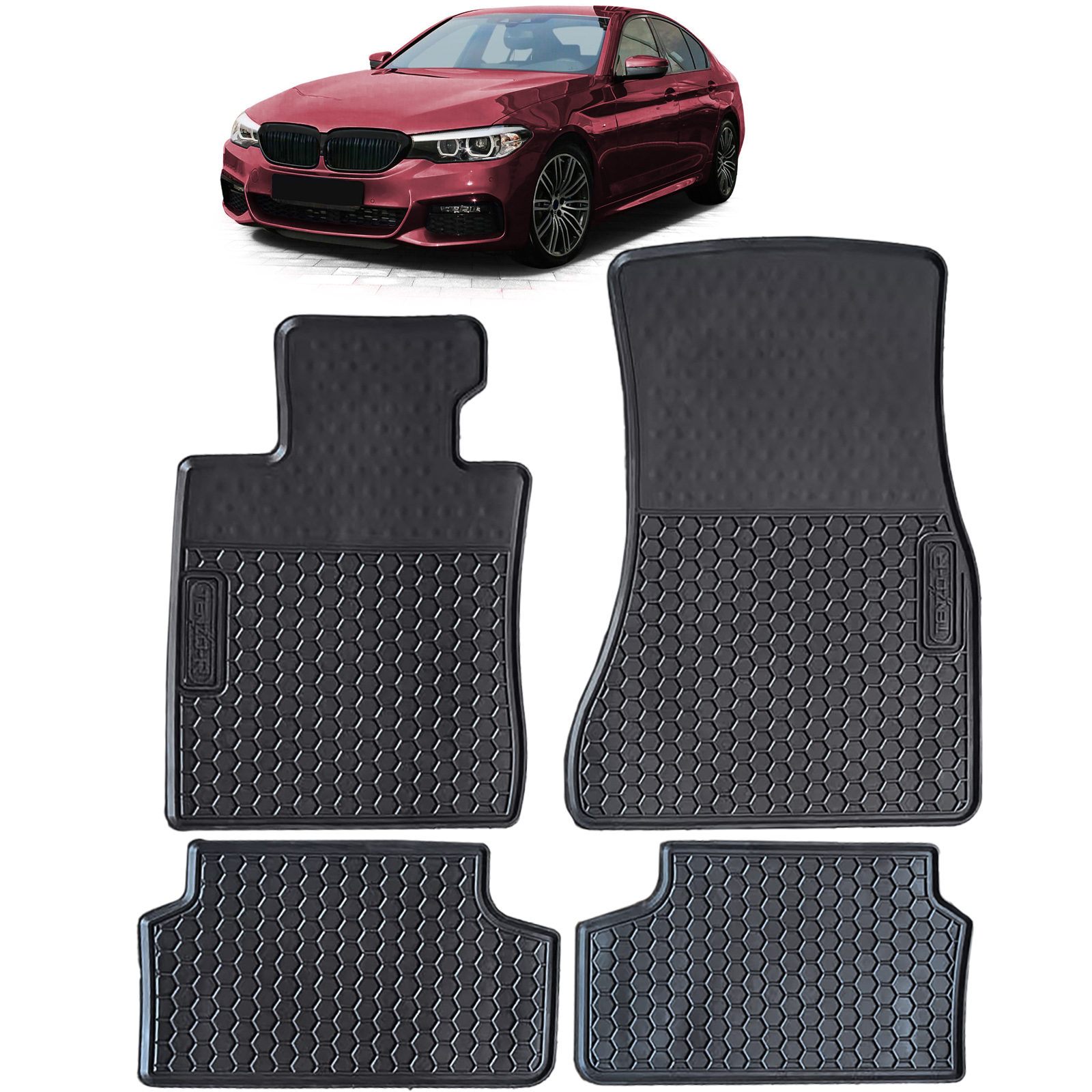 Premium Gummi Fußmatten Gummifußmatten VORN + HINTEN für BMW 5er G30 G31 ab 2017-