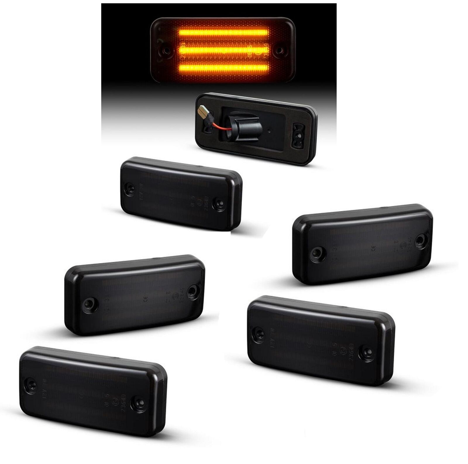 6x LED Seitenmarkierungsleuchten Seitenmarkierungs Leuchten Seitenbegrenzungsleuchten Schwarz für Citroen Jumper / Peugeot Boxer 2006-2019