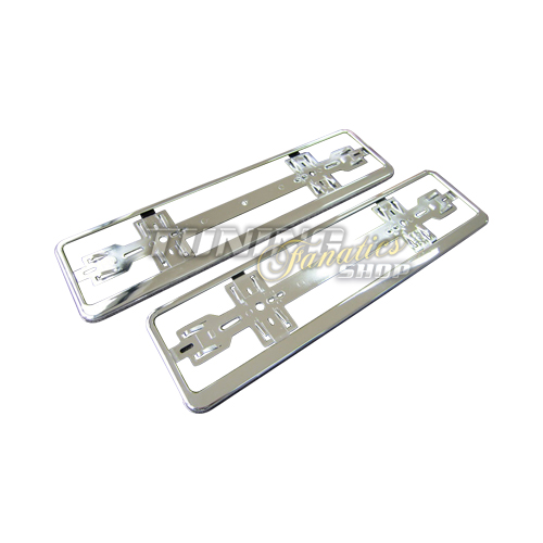 2x Chrom Kennzeichenhalter Nummernschildhalter Schildhalter VOLLCHROM! PREMIUM