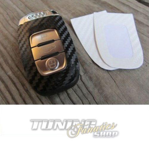 Schlüssel Carbon  Dekor Folie Aufkleber Sticker in WEISS für Audi *NEU*