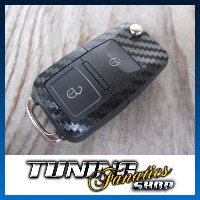 Schlüssel Carbon  Dekor Folie Aufkleber in WEISS 2er für VW Seat Skoda