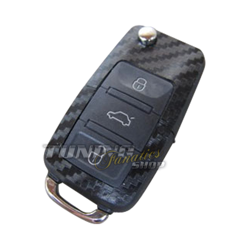 Schlüssel Carbon  Dekor Folie Aufkleber Schwarz 3er für VW Seat Skoda