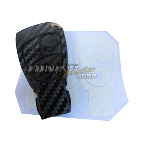 Passend für Mercedes Schlüssel Carbon  Dekor Folie Aufkleber Sticker WEISS