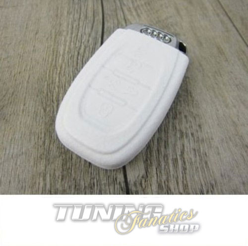 Cover Schlüsseltasche Klappschlüssel Schlüssel Etui in Gummi WEISS für Audi *NEU