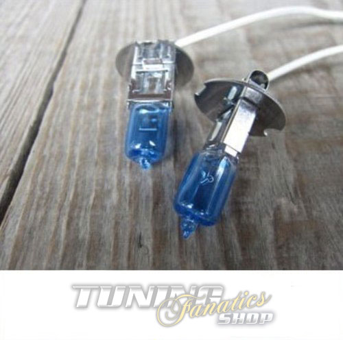 2x Stück Xenon Look Cobalt Blue Birnen H3 55 Watt 6000K Weiss 12V