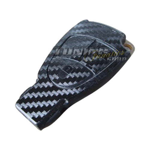 Schlüssel Carbon  Dekor Folie Aufkleber Sticker SCHWARZ 2Tast für Mercedes