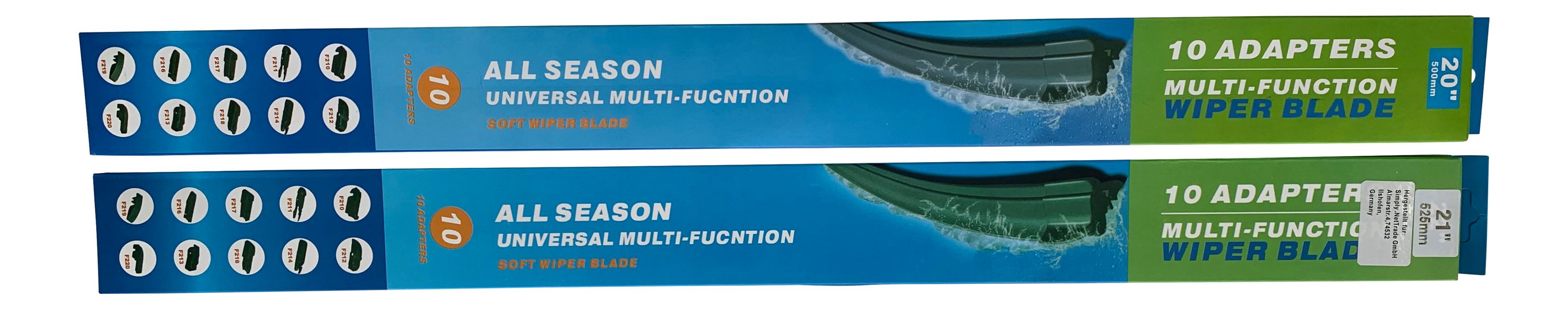 2x SCHEIBENWISCHER FLAT VORNE 60/450mm für Fiat Bravo II (Typ 198) - 2007-2014