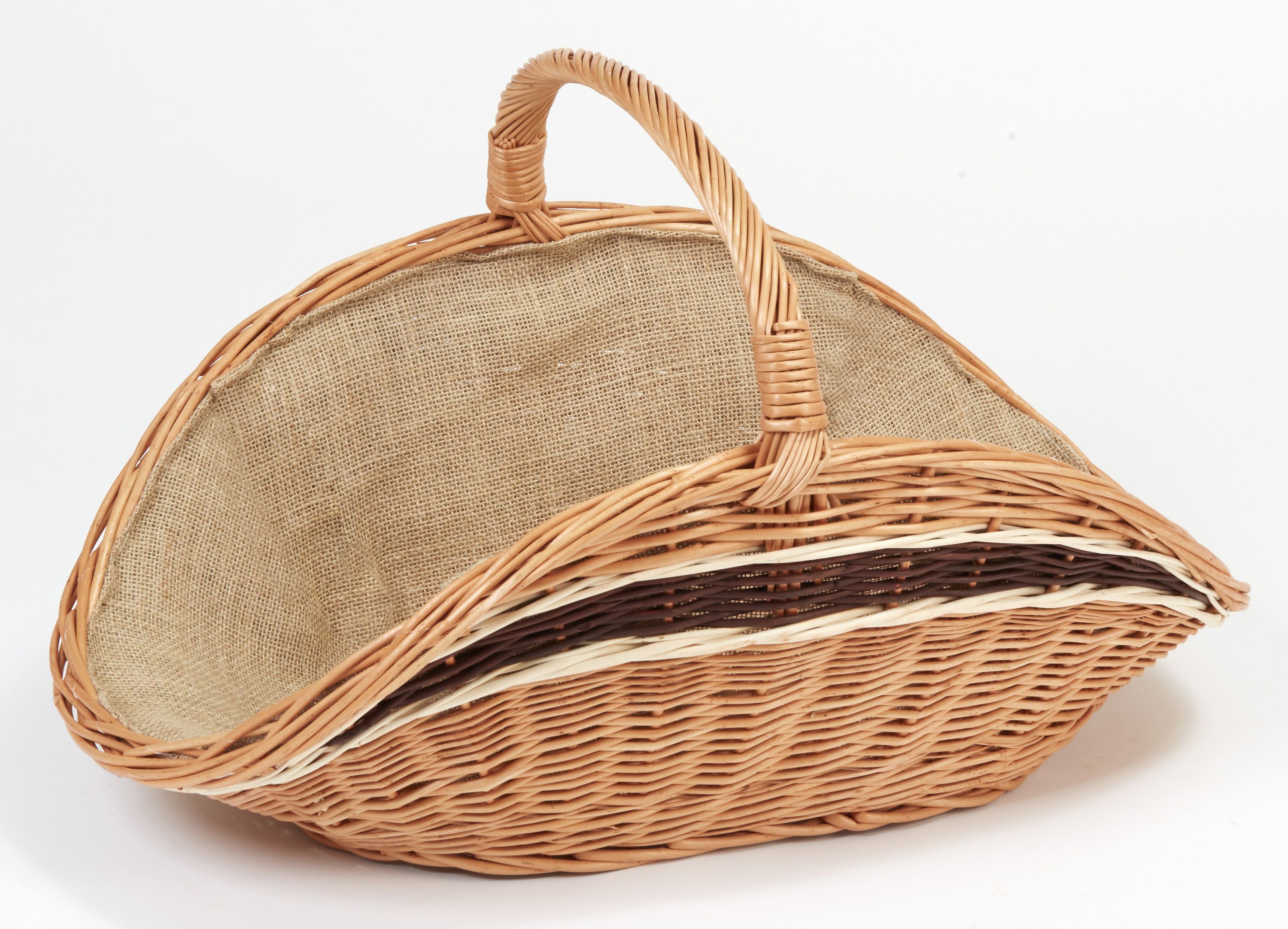 Kaminkorb Holzkorb Kaminholzkorb aus Weide mit Jute (Art. 90208-64