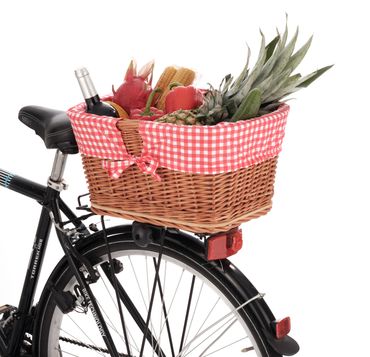 Einkaufskorb Transportkorb Fahrradkorb Weide fr Gepcktrger eckig 44x34  cm Natur (44-N-R1) | Tigana