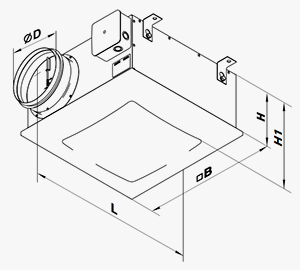 VP 150 K ventilateur plafond dimensions