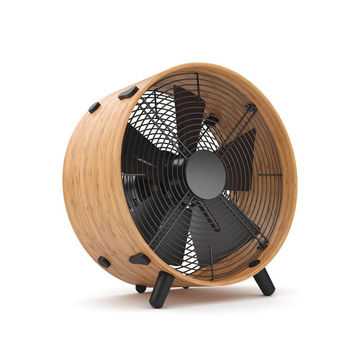 Stadler Form floor and desk fan Otto Bamboo frame made of real bamboo wood