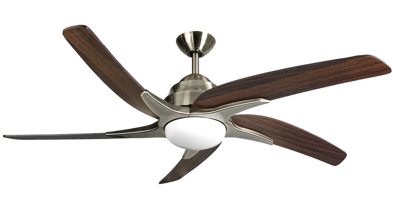 Ceiling Fan Viper Plus Brass Oak With Led 137 Cm 54 Ceiling