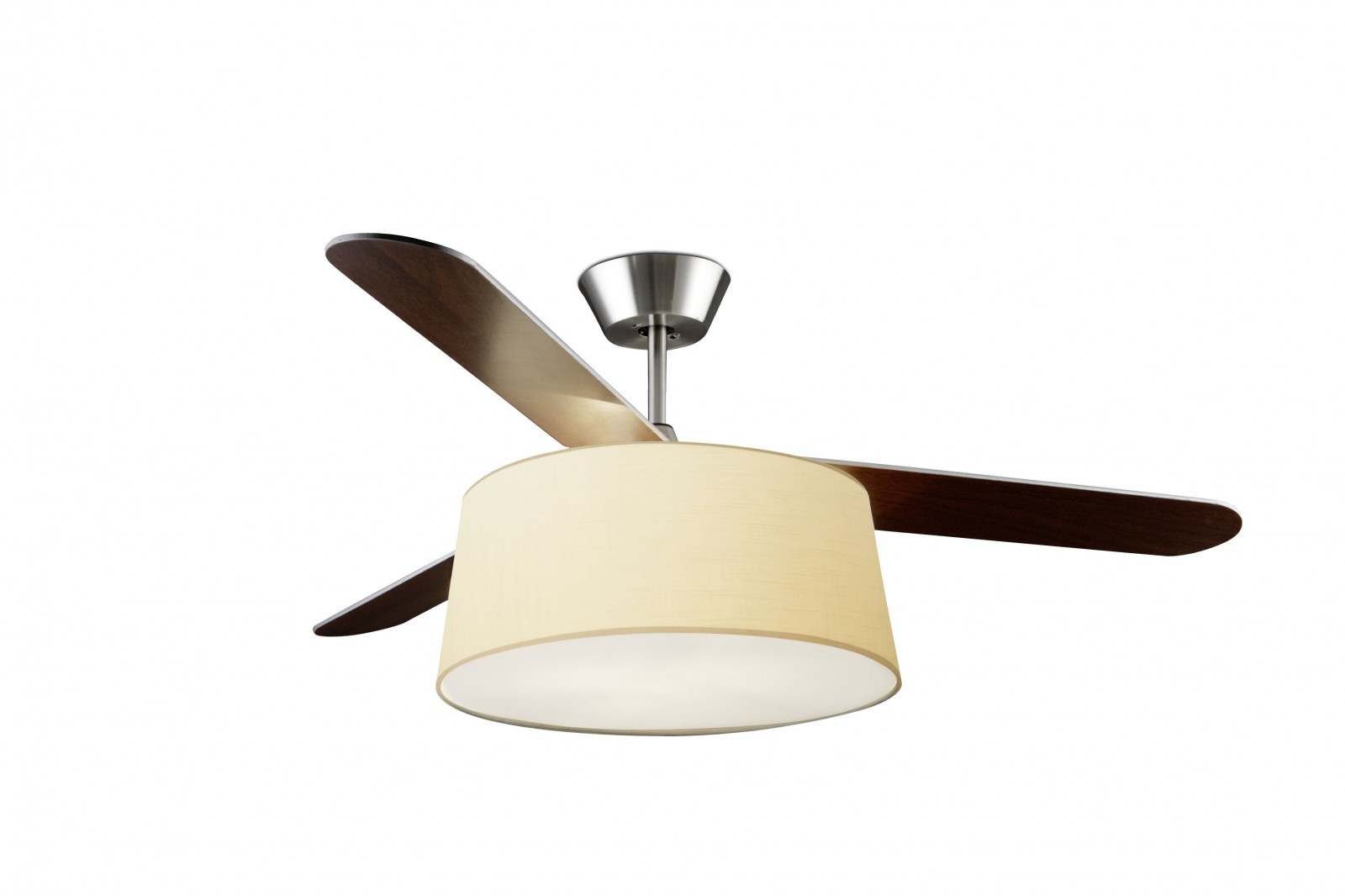 Deckenventilator Belmont Nickel Beige mit Leuchte 132 cm | Creoven