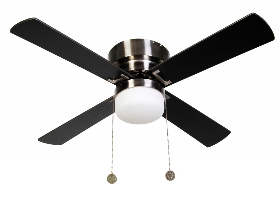 Ceiling Fan Nordic Chrome brushed 107 cm / 42" with lighting by Beacon