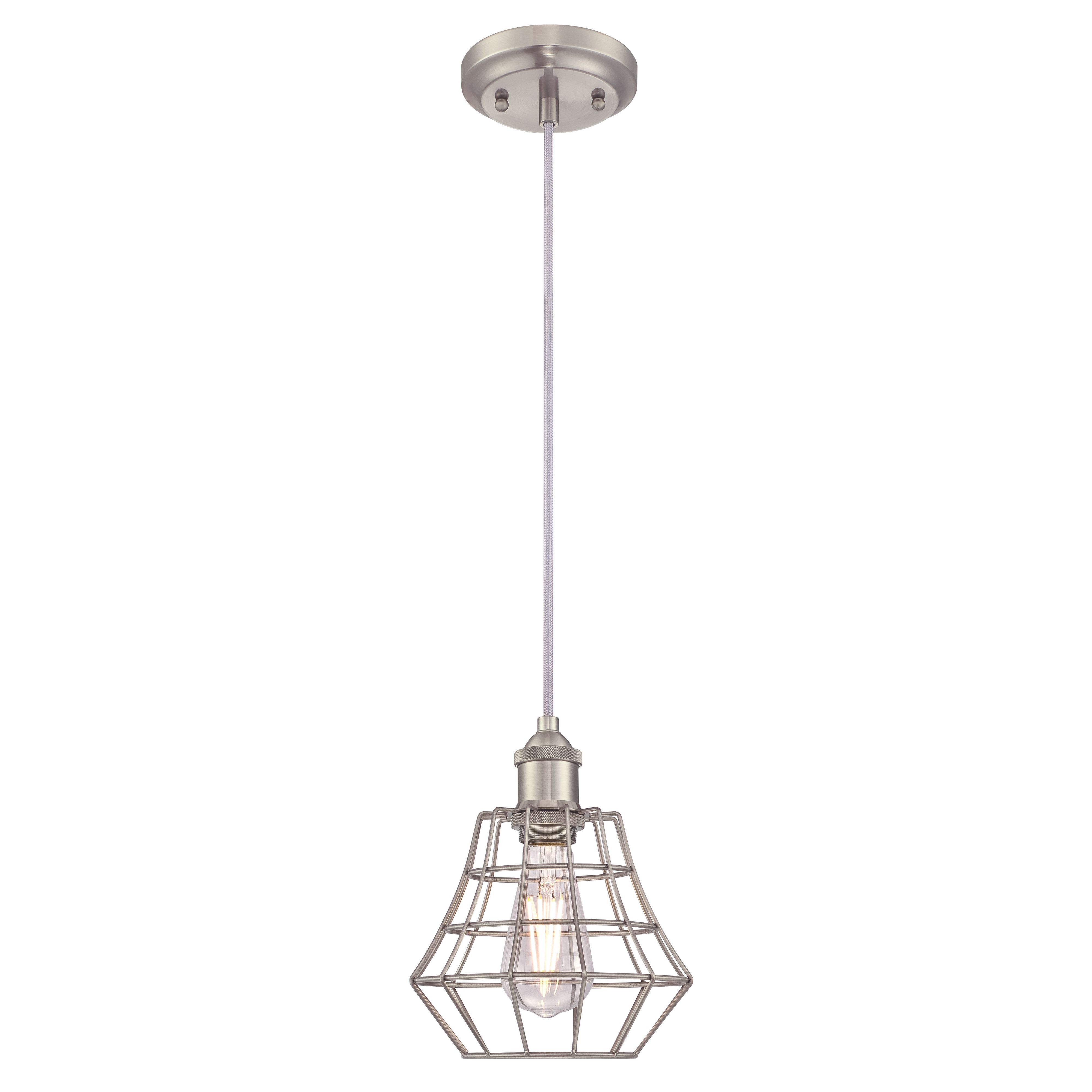 Nickel cage shop pendant light