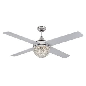 Deckenventilator mit Beleuchtung und Fernbedienung Kelcie Nickel 132 cm