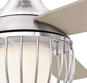 Deckenventilator mit dimmbarer LED und Fernbedienung Graham Nickel 132