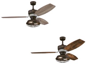 Details About Vintage Style Ceiling Fan With Led Lights And Remote Welford Bronze 137 Cm 54