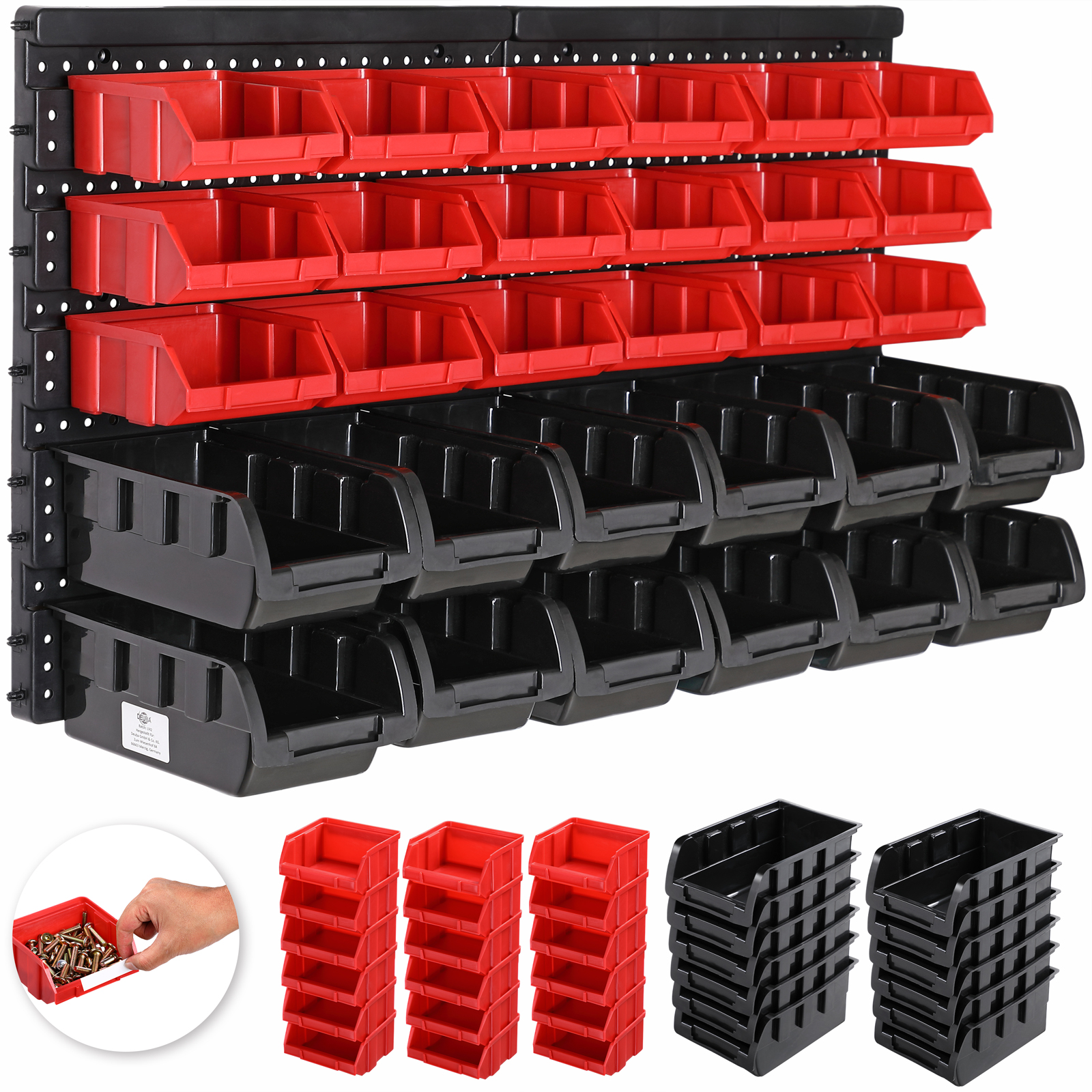 32pcs Tool board set storage bins wall mounted bin board pegboard shelf ...