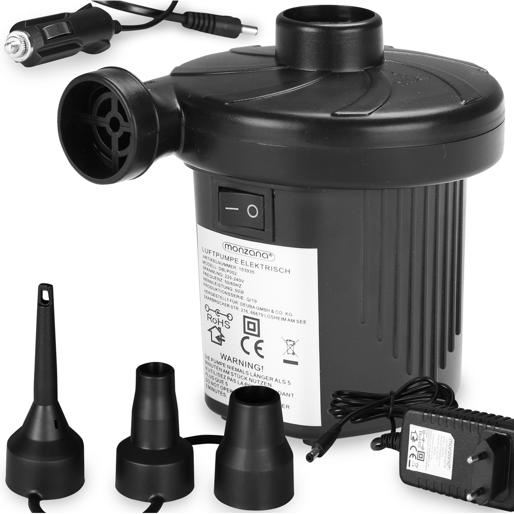 monzana® 2 in 1 Elektropumpe Elektrische Luftpumpe 12 / 230 V Gebläsepumpe | eBay