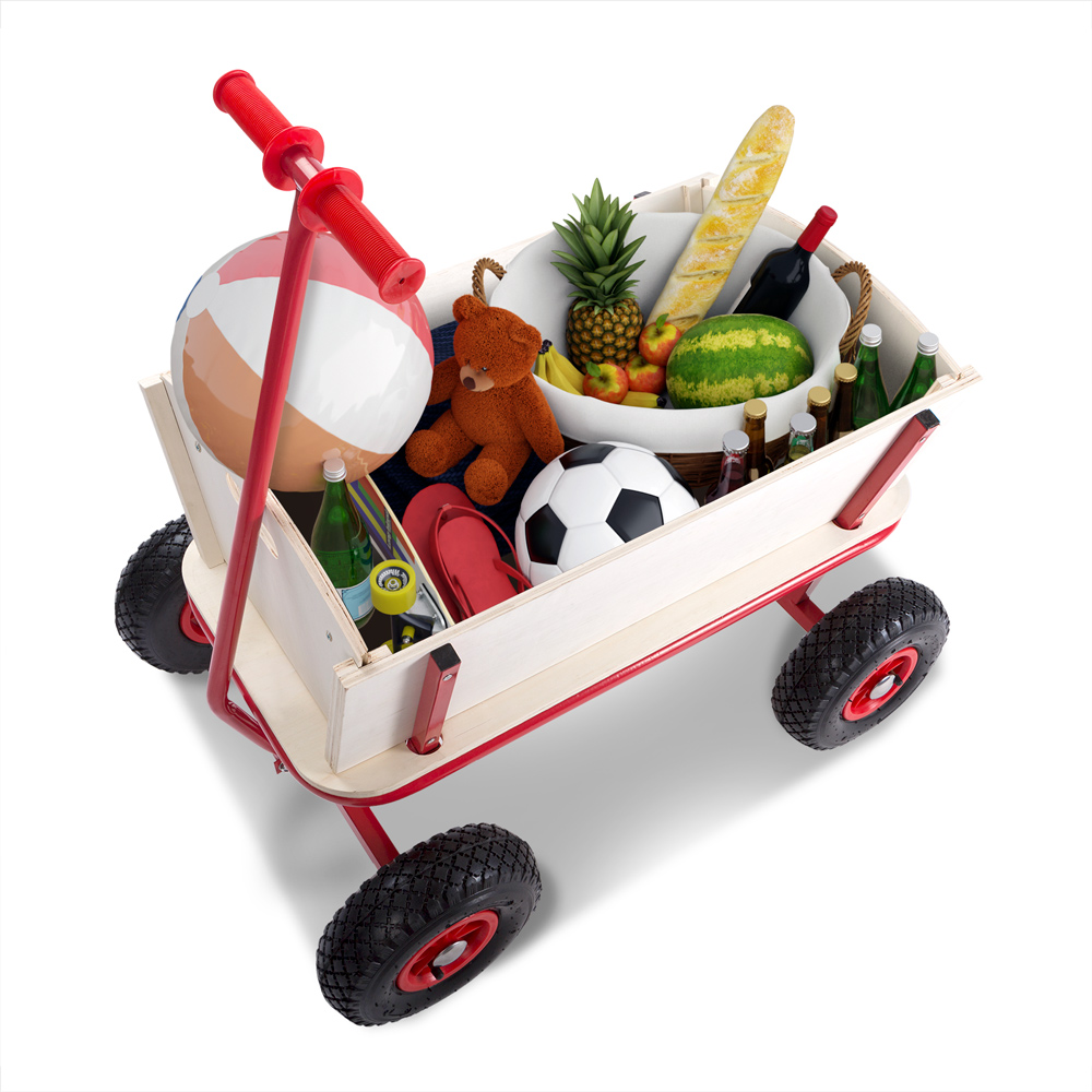 Pull Along Trolley Hand Wagon Cart Garden Festival Transport XL