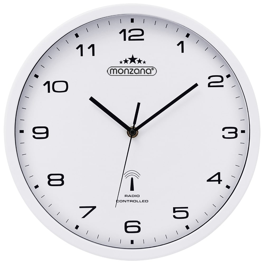 MONZANA® Wanduhr Funkuhr Quarz Analog ø31cm Auto Zeitumstellung