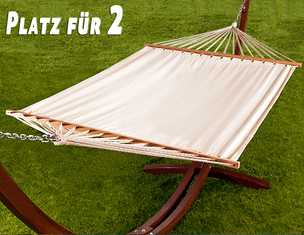 Hängematte mit Gestell und Dach 405cm Sonnenliege Gartenliege
