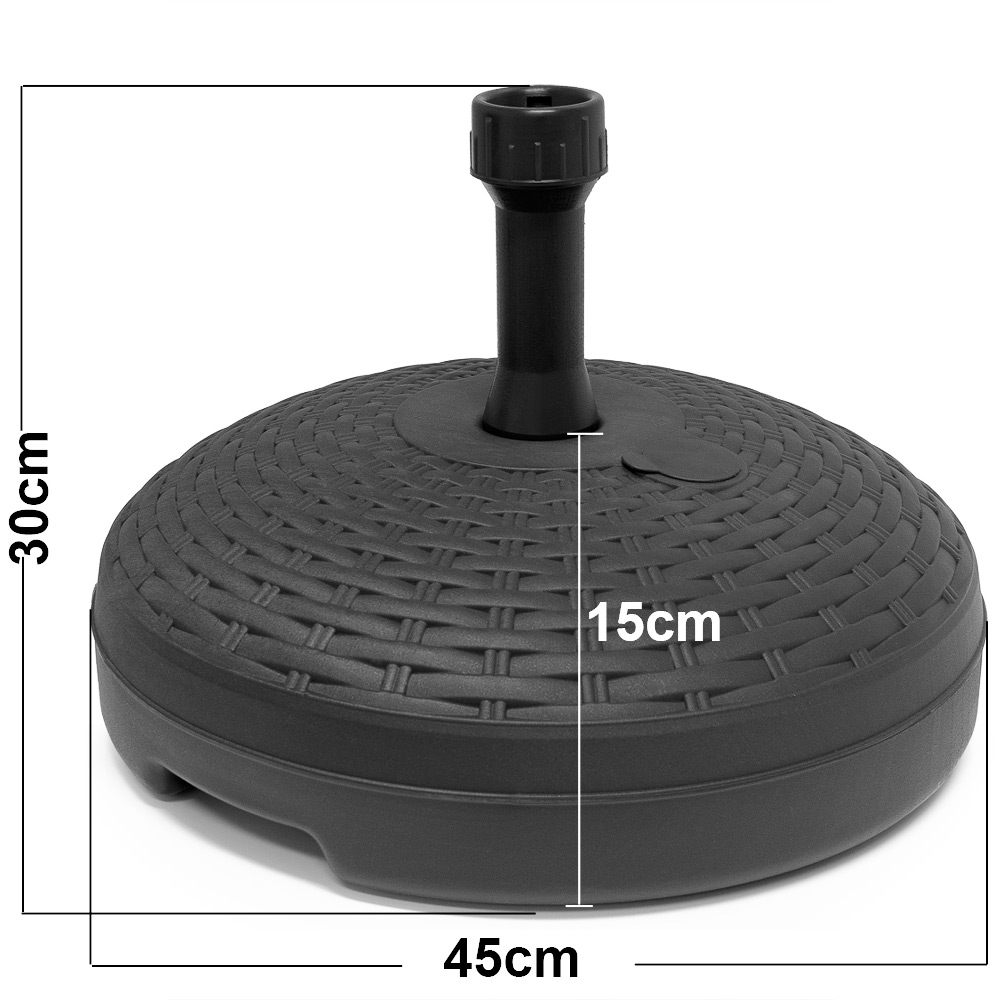 Sonnenschirmständer Kunststoff Anthrazit Rattan Optik 20Liter