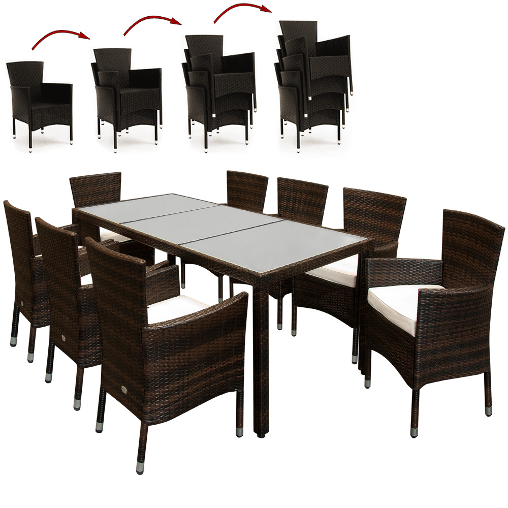 Poly Rattan Gartenmöbel Sitzgruppe Essgruppe Sitzgarnitur ...