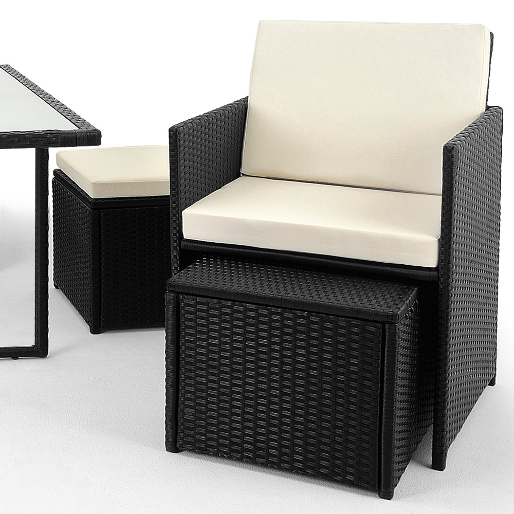 Poly Rattan Sitzgruppe Essgruppe Garten Lounge Gartenset Gartenmöbel