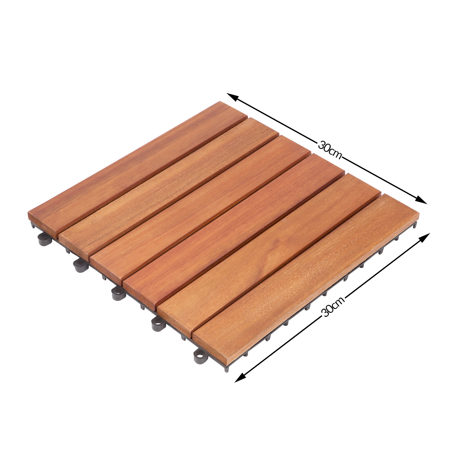 33x Holzfliese Terrassenfliesen 30x30cm Klickfliese Fliesen Eukalyptus